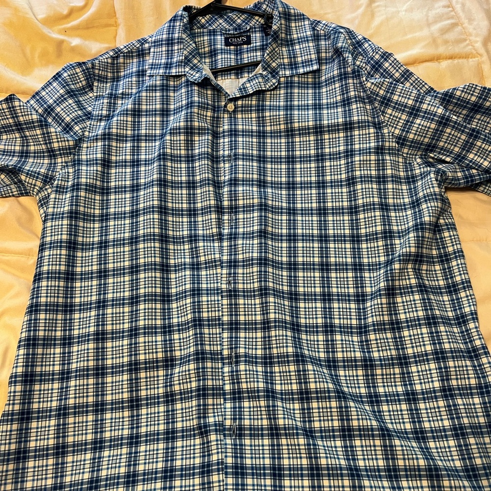 Chaps Blue and White Checkered Shirt